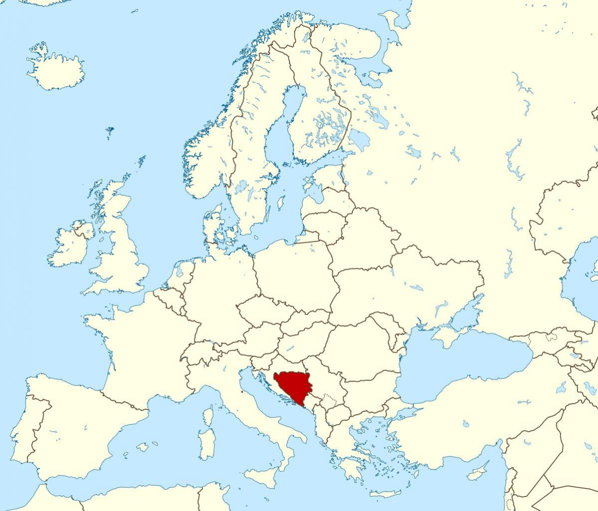 Bòsnia i Hercegovina en el mapa del món