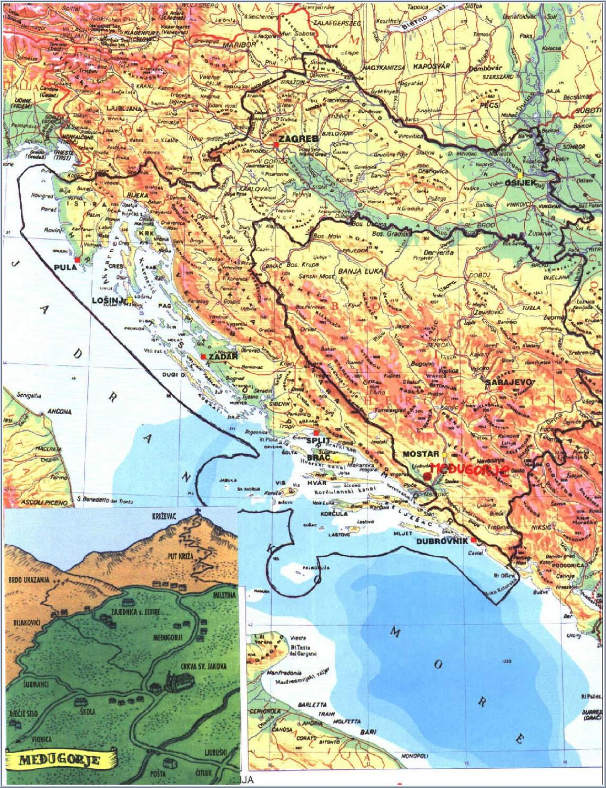 mapa de medjugorje Bòsnia i Hercegovina