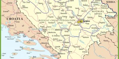 Mapa de Bòsnia carretera