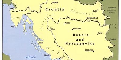 Mapa de Bòsnia i Hercegovina i a països de l'entorn
