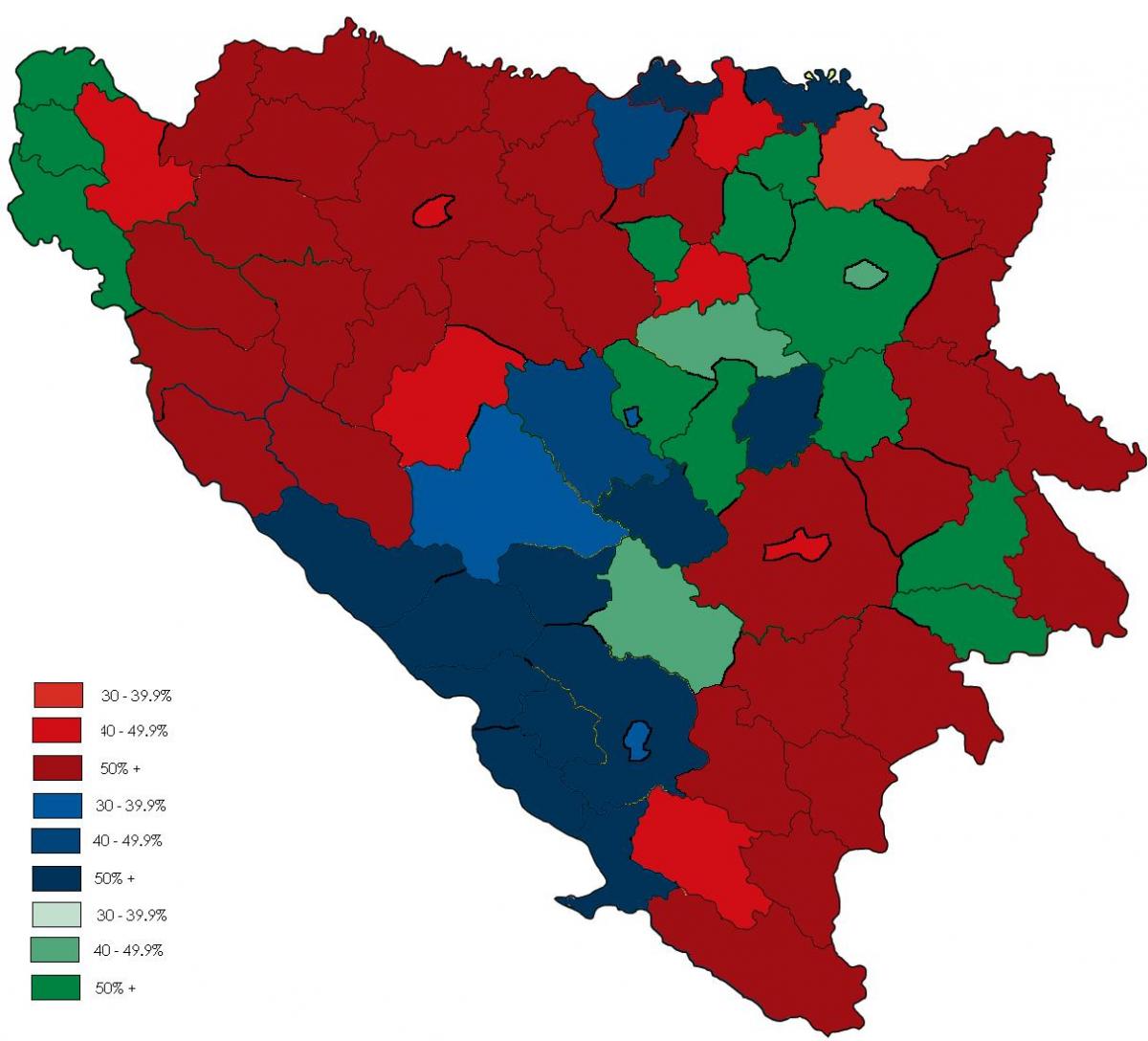Bòsnia religió mapa