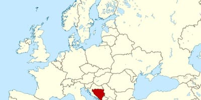 Bòsnia i Hercegovina en el mapa del món