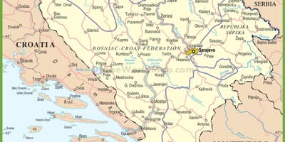 Mapa de Bòsnia carretera