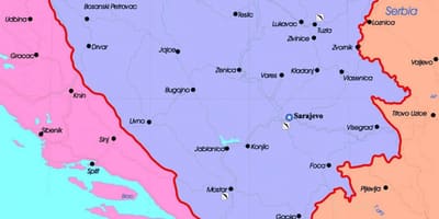 Bòsnia i Hercegovina mapa polític