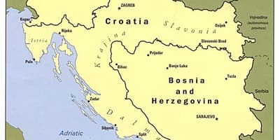 Mapa de Bòsnia i Hercegovina i a països de l'entorn
