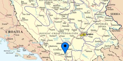 Mapa de mostar, Bòsnia i Hercegovina